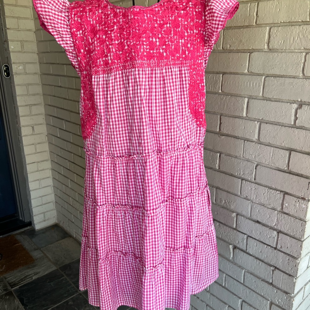Pink Gingham Ruffle Dress - Picture 3 of 4